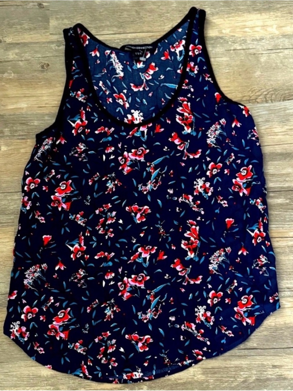 French Connection navy blue floral tank top size 0